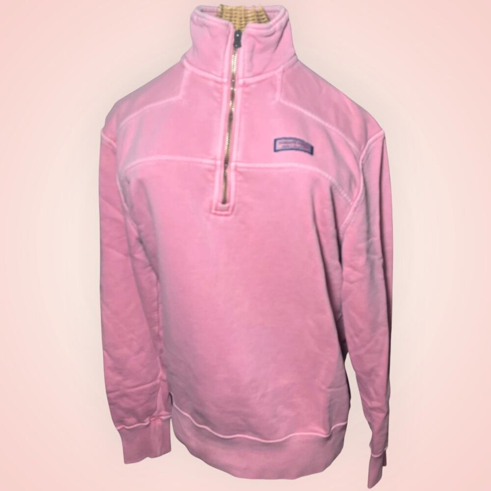 Vineyard Vines Women's Half Zip Pink Sweatshirt Size Small